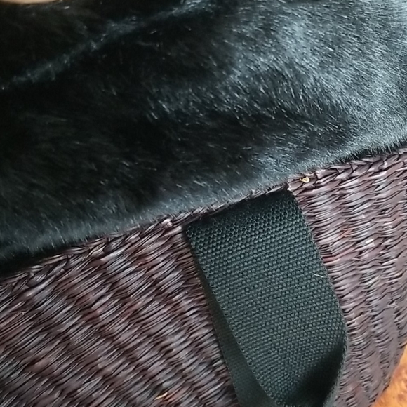 ZARA Mixed Media Straw Bag - Picture 6 of 9